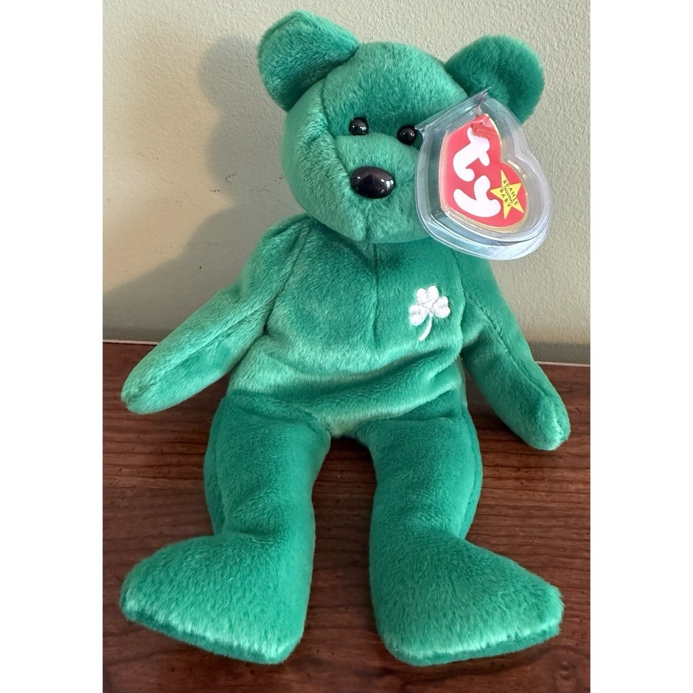 Rare Retired 1997 Ty Beanie Baby "ERIN" The Bear - tag errors
